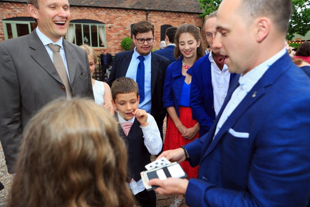 Performing Amazing Magic For Guest's At A Wedding. Wedding Magician Phil Taylor